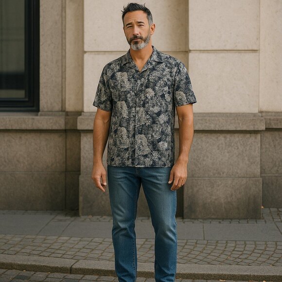 Harley-Davidson Hawaiian Shirt Men’s Size S Black Motorcycle Tropical Button Up - Picture 5 of 11